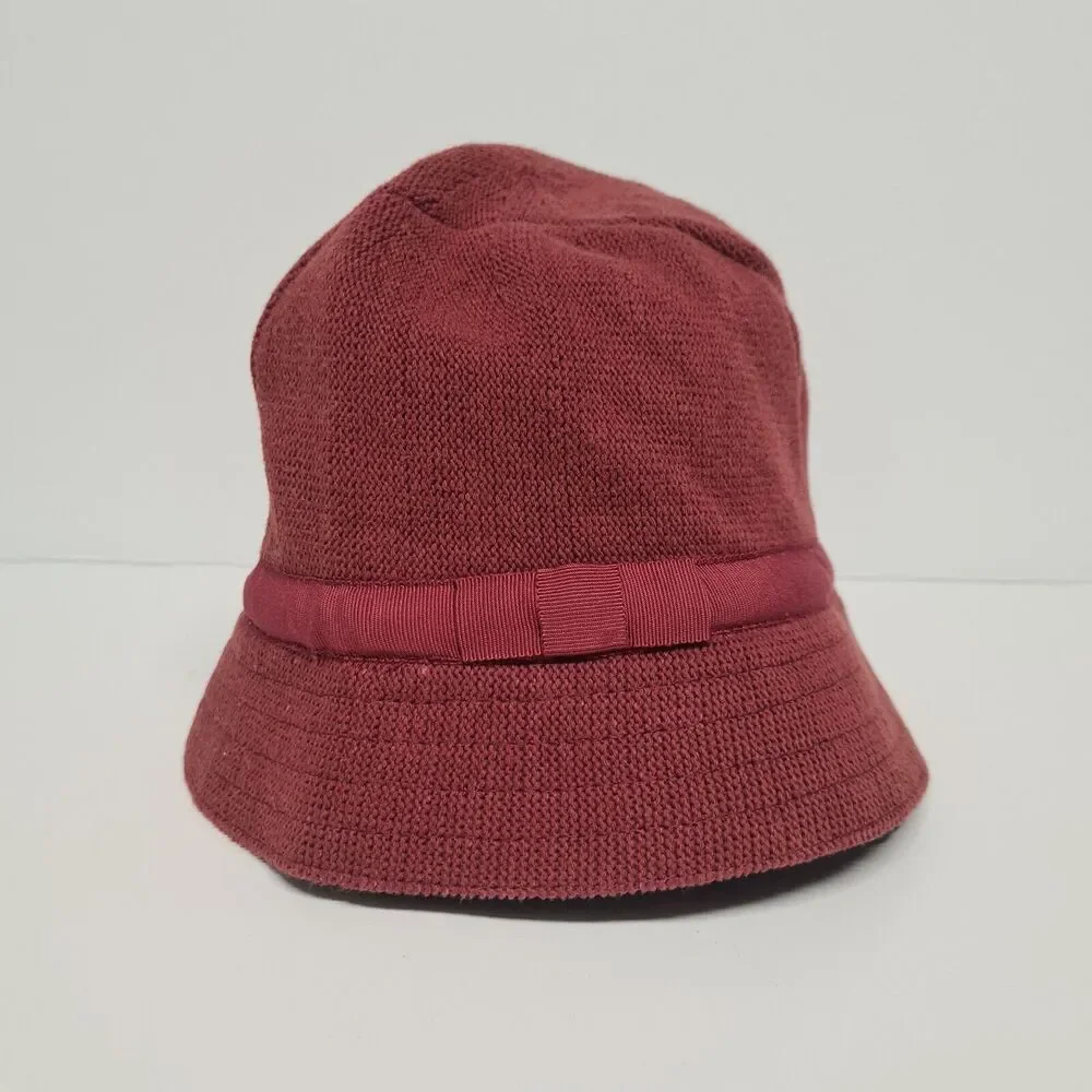 Liz Claiborne Red Bucket Hat Bow Women's One Size Chic Cute Summer